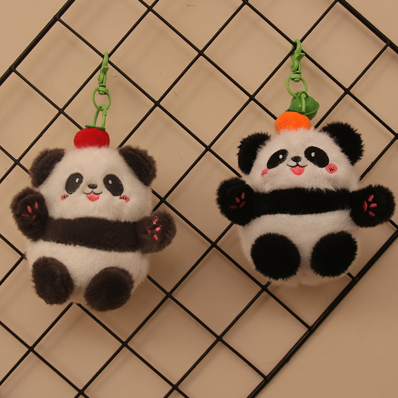 Caqui Ruyi Panda Colgante Bolso de felpa Llavero Colgante Muñeca Panda Muñeca Alrededor Recuerdos Hombres y mujeres