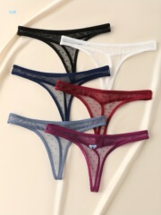 6 Pack Underwear: European Seams Sexy Thong Panties for