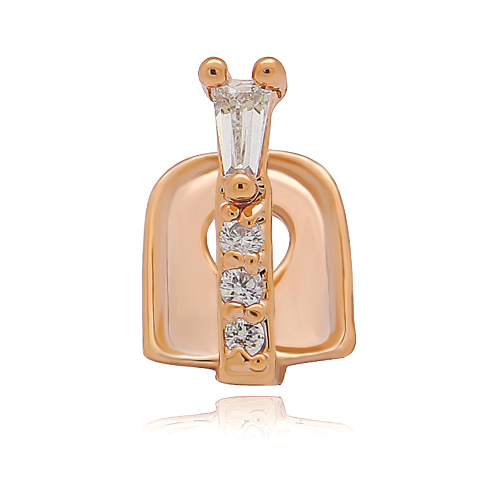 18K electrochapado micro incrustaciones de circón 4A en forma de palo solo hip hop tirantes para hombres y mujeres de Halloween parrillas