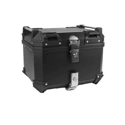 45L Quick-Release Electric Vehicle Trunk, Portable and Lightweight Scooter Universal Abs Plastic Motorcycle Trunk (Motorcycle trunk) - 45l-double-lock-flat-top
