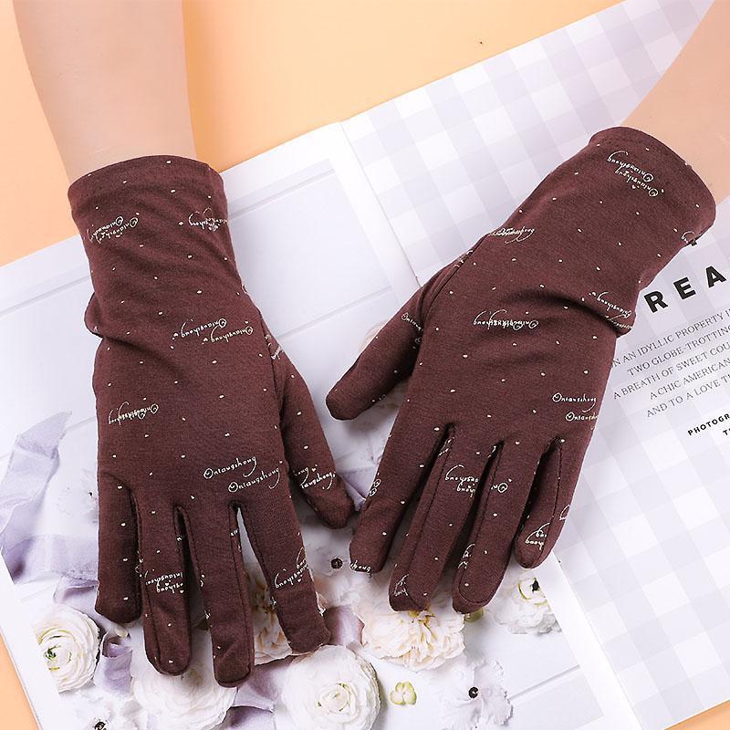 女性用日焼け止めハーフフィンガーグローブ、夏用薄手綿、紫外線防止、運転と乗馬、滑り止め、通気性、お茶の露、2本指マニキュア|undefined