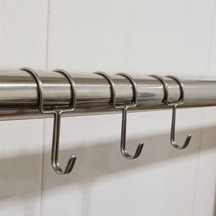 C304 stainless steel round tube buckle hook kitchen S-shaped clip Hook bathroom towel drying hook clip preserved meat movable hanging W