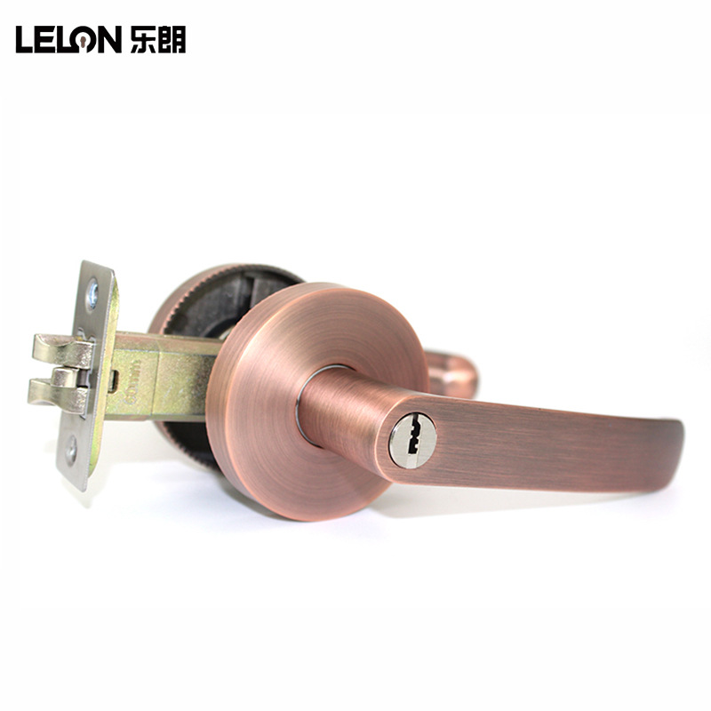 Personalizado estilo americano de tres barras tipo bola de mano cerradura interior habitación general puerta de madera cerradura de lengua única cerradura de mango de baño