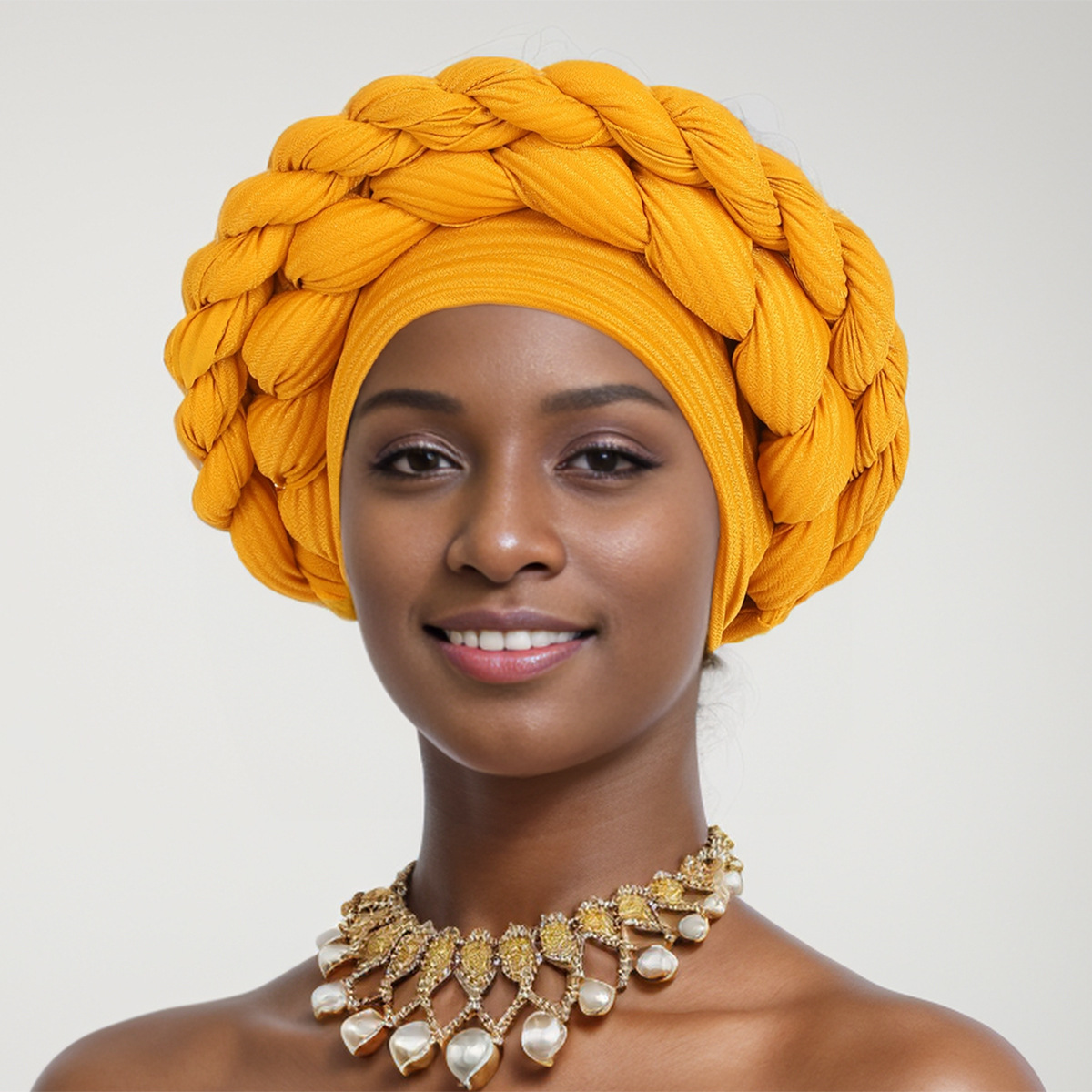 Muslim hat Linen crepe hand-woven double twist hat African hat headscarf_viptrois.com