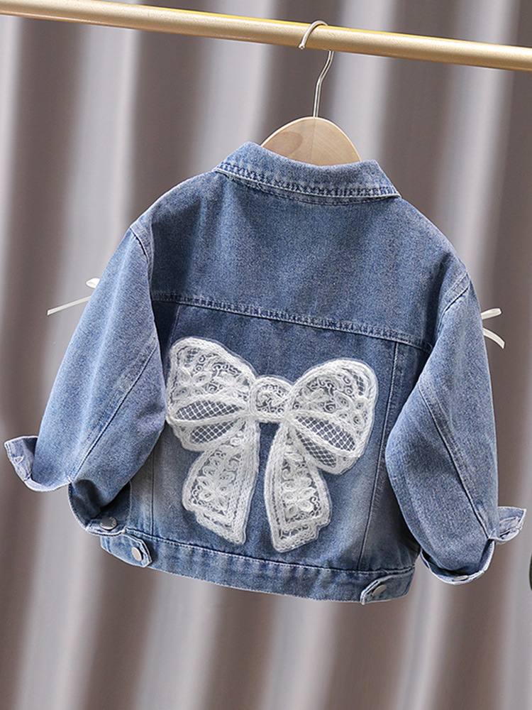 Chaqueta vaquera para niñas, nueva colección primavera-otoño 2026, ropa vaquera para niñas grandes, medianas y pequeñas, top infantil elegante