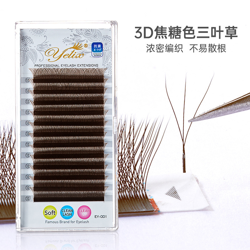 Fábrica 3D flores injerto pestañas no dispersas raíces densamente trenzadas europeas y estadounidenses falsas pestañas naturales ultra suaves pestañas de trébol
