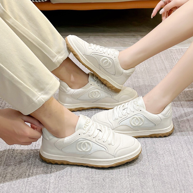 25春夏季新款欧洲站G家真皮板鞋女平底小白鞋系带情侣休闲小脏鞋|undefined
