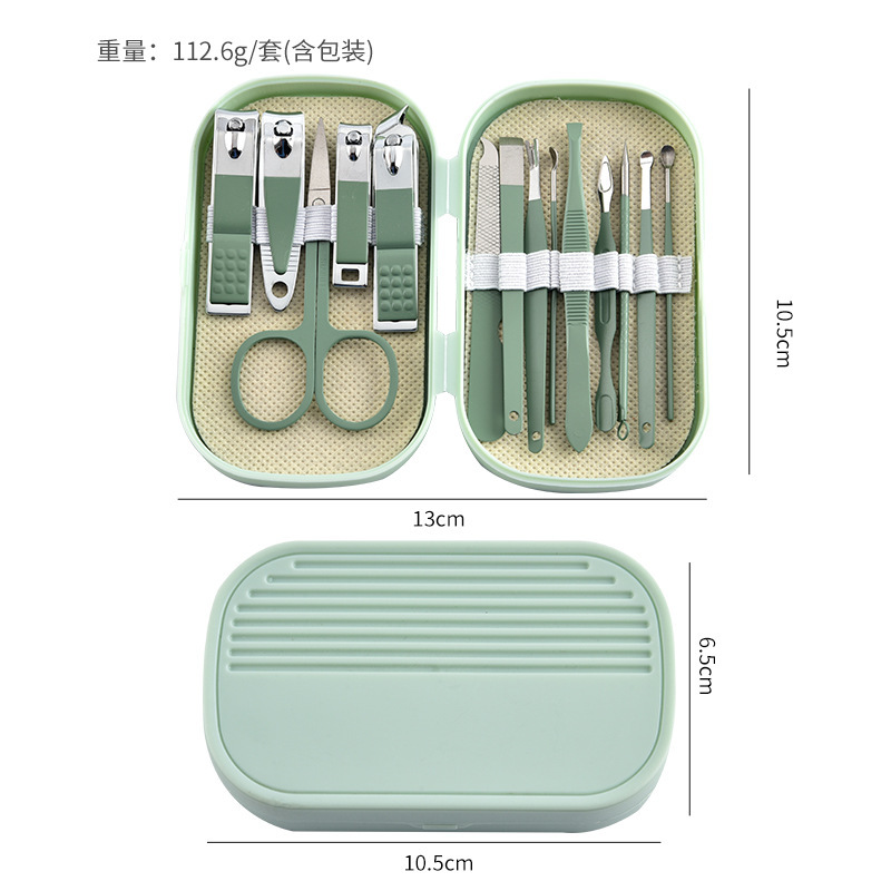 支持贴唛不锈钢指甲刀14件套装便携式通用指甲剪刀死皮剪修甲工具|undefined