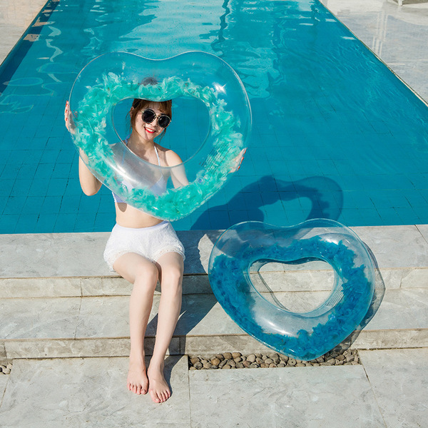 Water inflatable swimming ring heart shaped PVC
