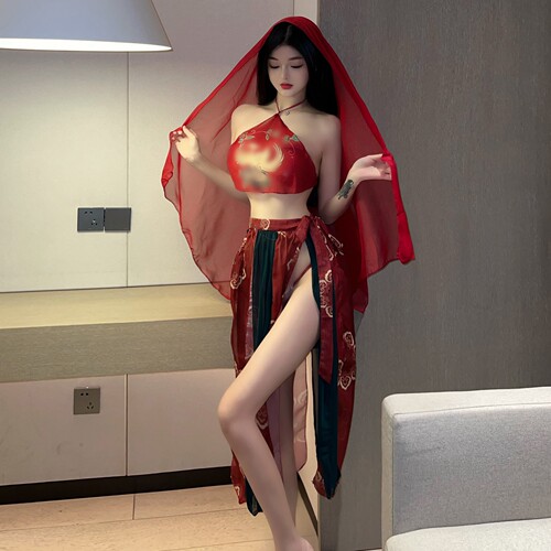Sexy lingerie, sexy mesh apron, exotic temptation, Hanfu, Dunhuang flying phoenix girl suit