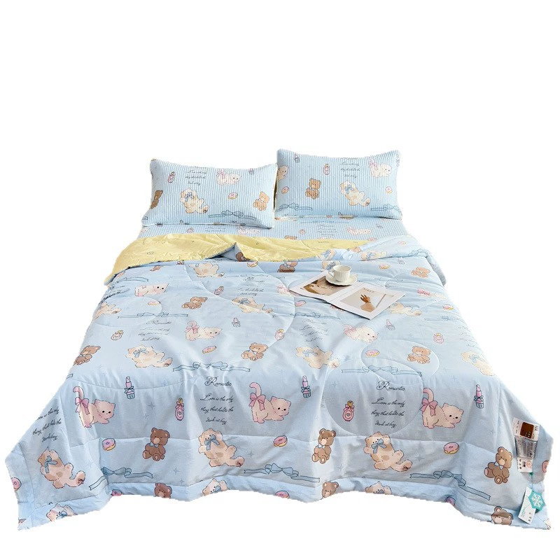 Summer cotton summer duvet, set for elementary school students, 4 piece set