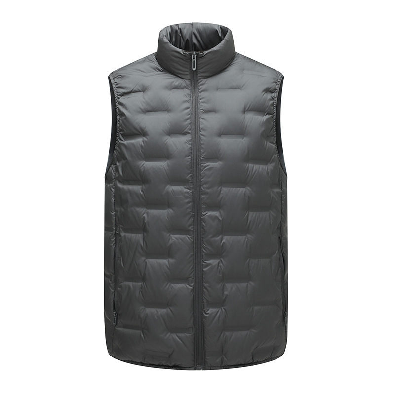 Popular down vest for young and middle-aged men, new technology with double-layer adhesive, new winter model filled with duck down for warmth