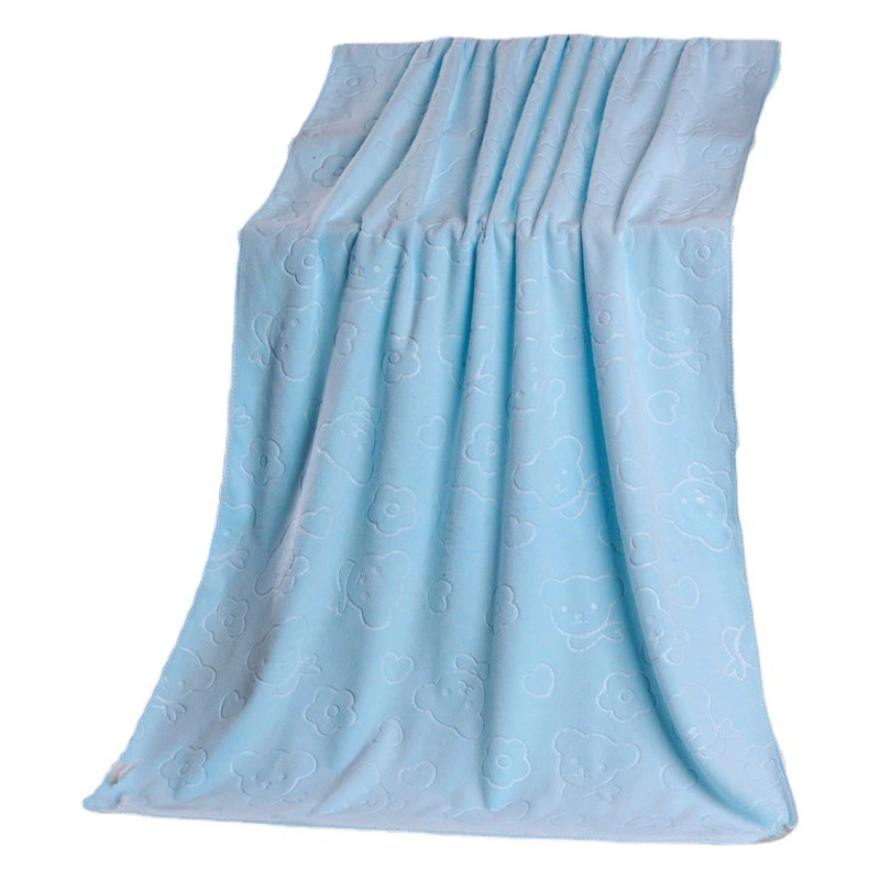 Банное полотенце из микрофибры с тиснением медведь Фабрика Оптовый подарок Дети сильный абсорбент мягкий толстый пляжное полотенце