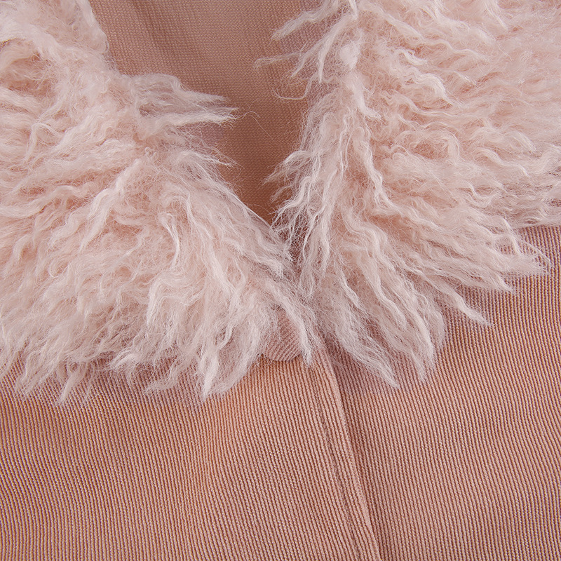 fur collar cropped coat nihaostyles clothing wholesale NSRUI98288