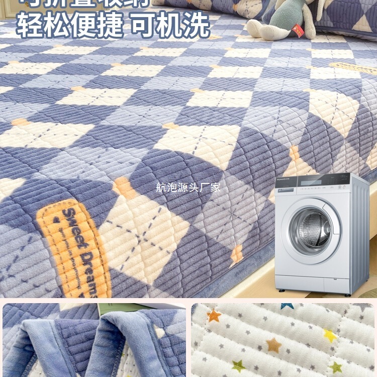 ミルクベルベットベッドカバー単品厚みのある新しいコーラルベルベット畳暖かいプラスベルベットベッドシーツ3点セットシングルカンカバー|undefined