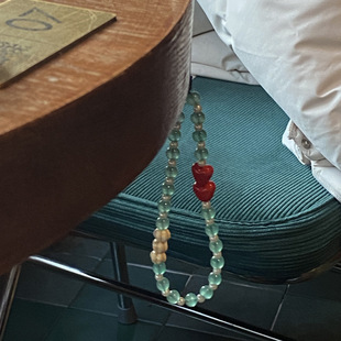 Retro clear Red love handmade beaded mobile phone chain niche Pearl mobile phone lanyard pendant ccd ornaments 007