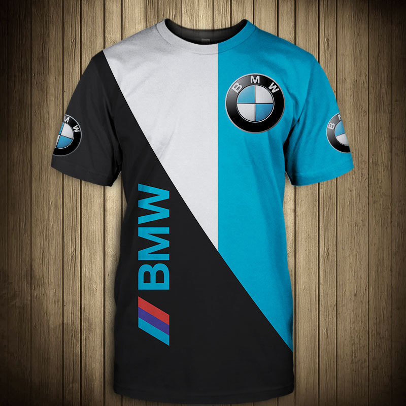 Factory direct 2022 new car logo geometric 3D digital printing sports men's breathable T-shirt short sleeve