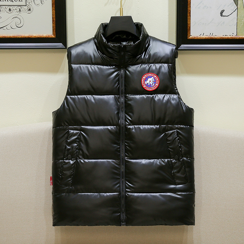 글로시 노워시 조끼 - 지도 로고 블랙