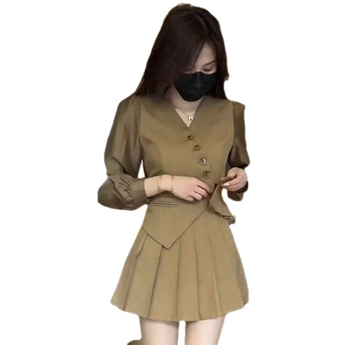 Single/suit Fashion two-piece set 2023 autumn new fashionable age-reducing tops age-reducing skirts Korean style suits for women