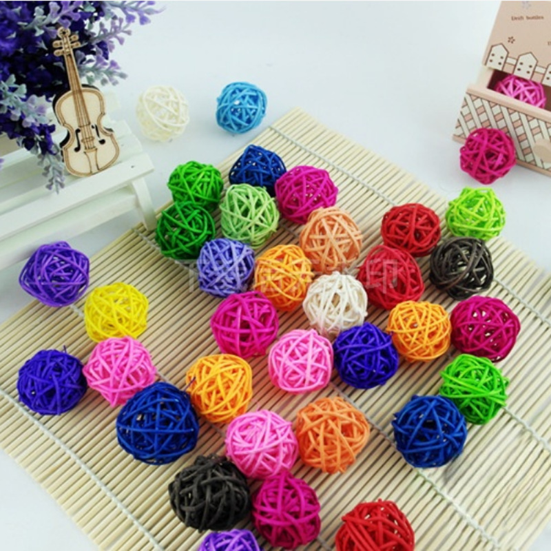 3CM parrot bird toy ball color aromatherapy rattan ball kindergarten merchant plant woven decorative hanging rattan ball