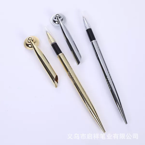 Cross-Border Hot Selling Metal Desk Pen with Printable Logo Office Desk Signature Pen Bank Hotel Creative Event Advertising Pen