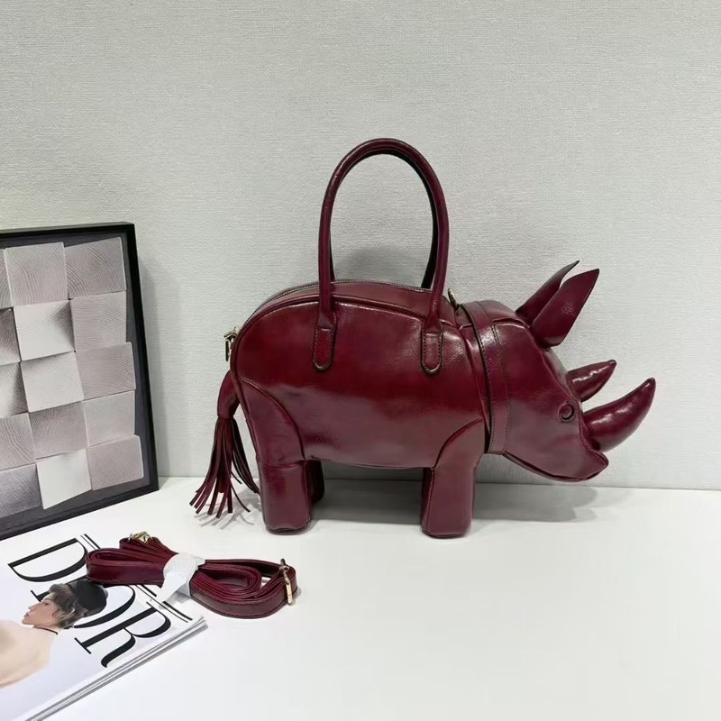 新品创意搞怪3D动物手提包犀牛形状异形包可单肩斜挎包工厂批发|undefined