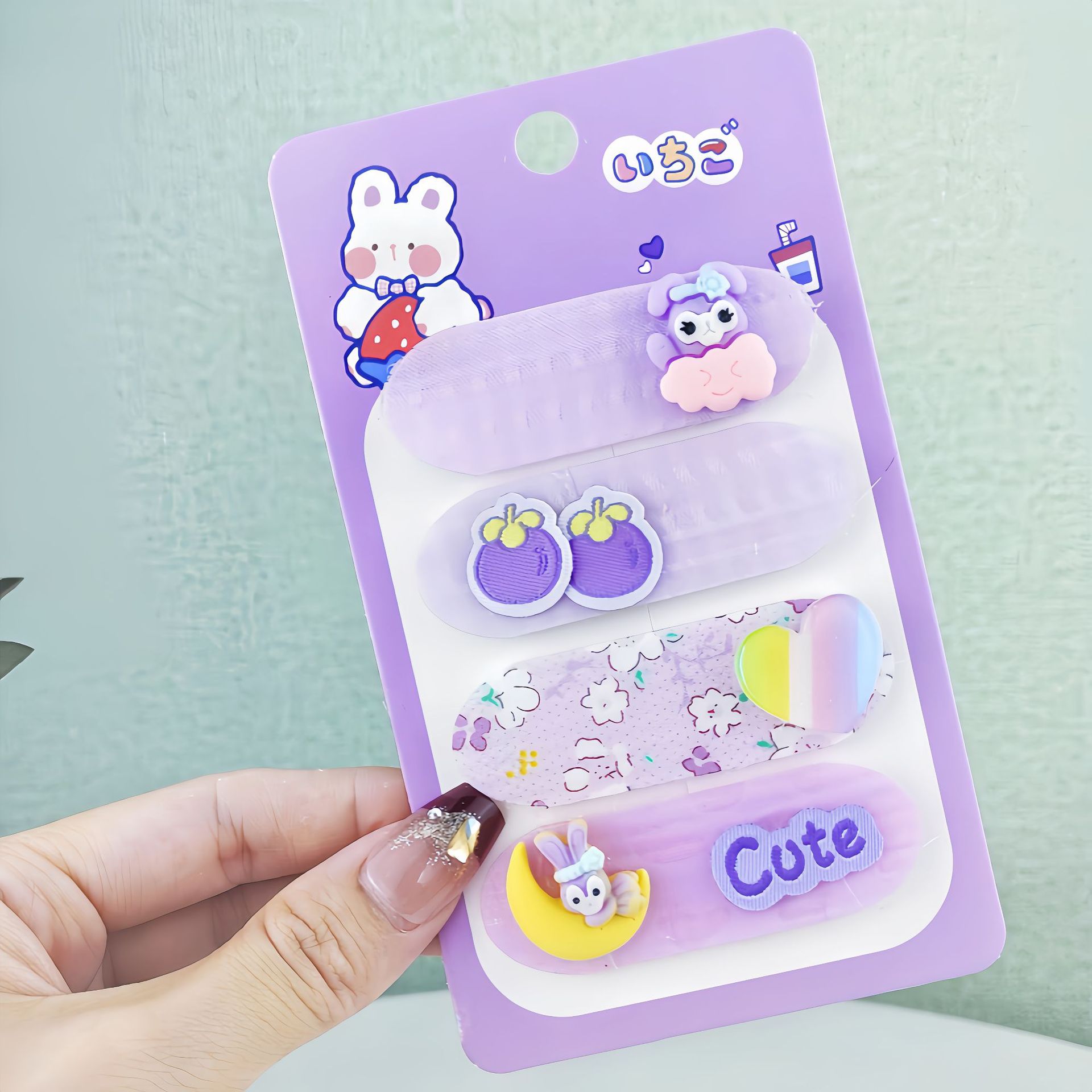 Niños nuevos Koolomi velcro para el cabello chicas coreanas en línea frange pegatinas de cabello rotas pegatinas de dibujos animados bandas de cabello toque