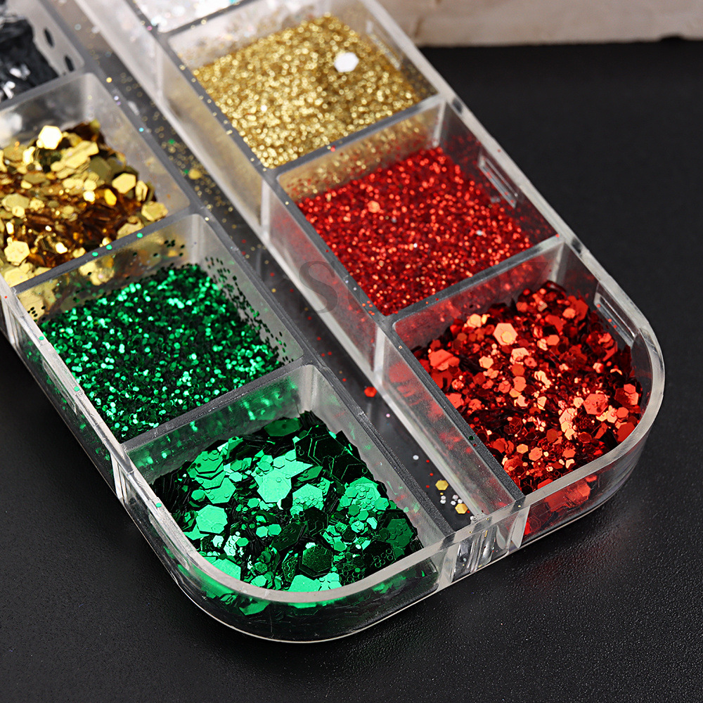 Christmas Simple Style Solid Color Sequin Nail Decoration Accessories 1 Piece display picture 1