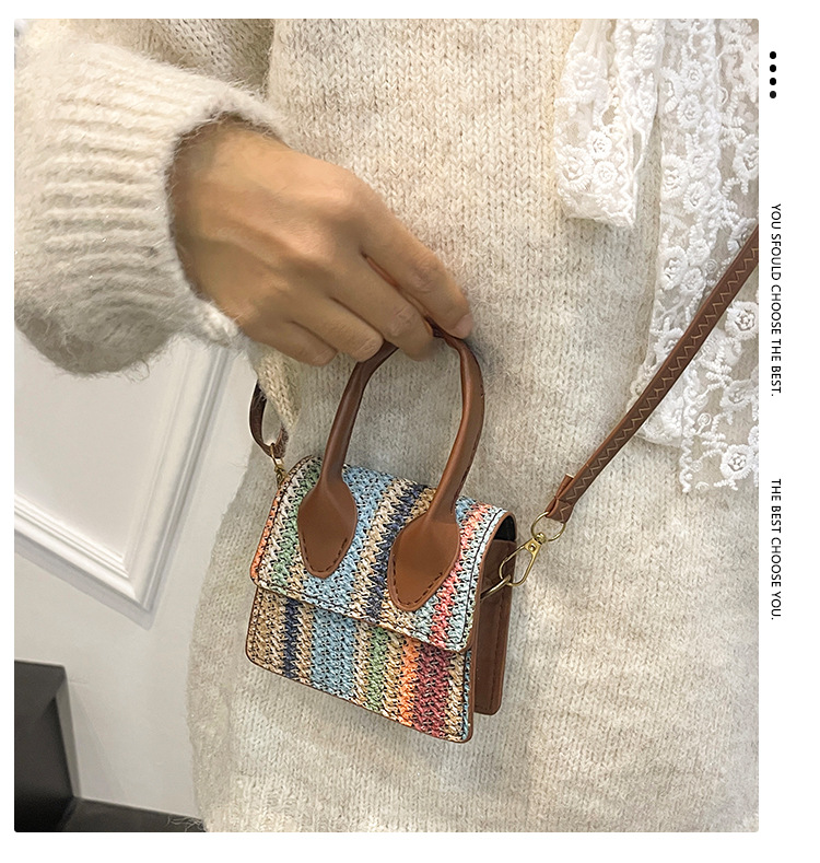 Borsa a tracolla da donna in paglia a righe per mare estate_voghion.com