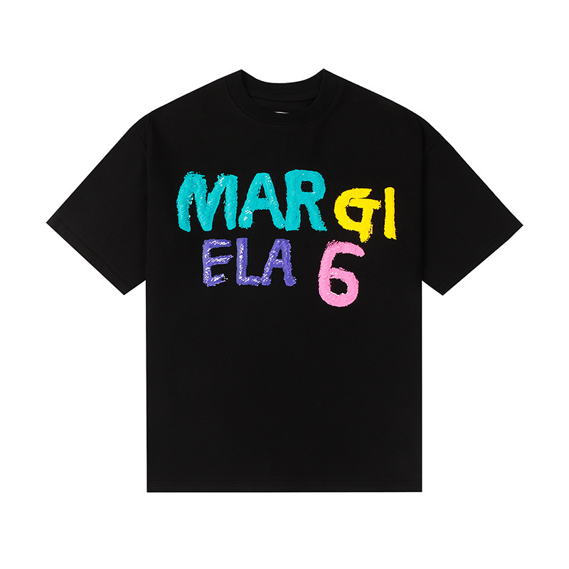 Mm6マギラtシャツ2023夏新作男女カップル服アラビア数字プリント半袖|undefined