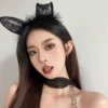 Black long ear lace