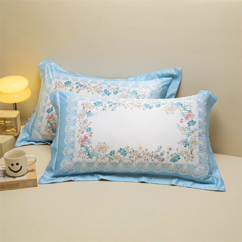 Un par de fundas de almohada de seda de hielo de 48cmx74cm fundas de almohada de seda para el hogar 2025 nuevo juego completo individual premium