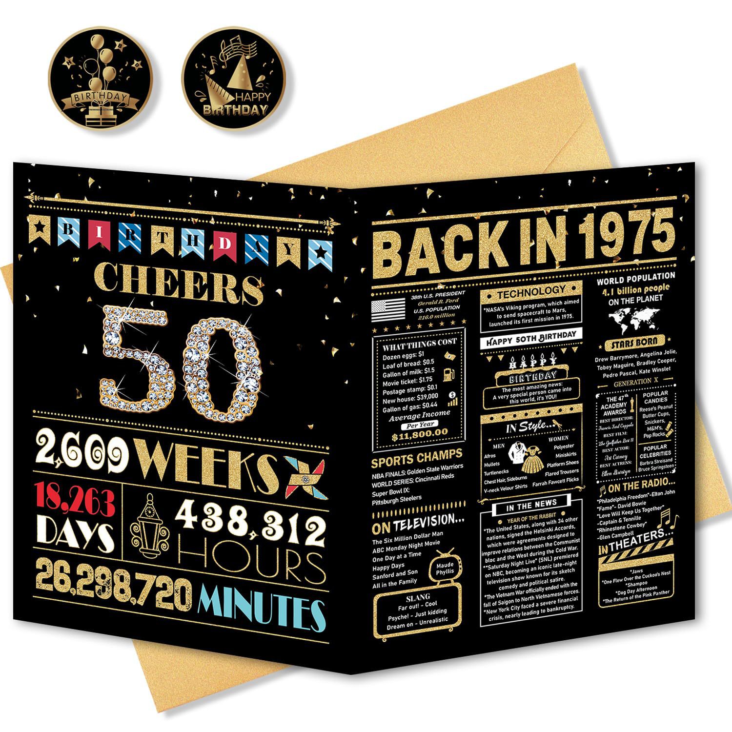 스티커가 없는 50 블랙 골드