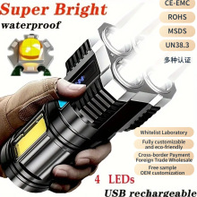 Cross border USB outdoor spotlight long-range COB flashlight