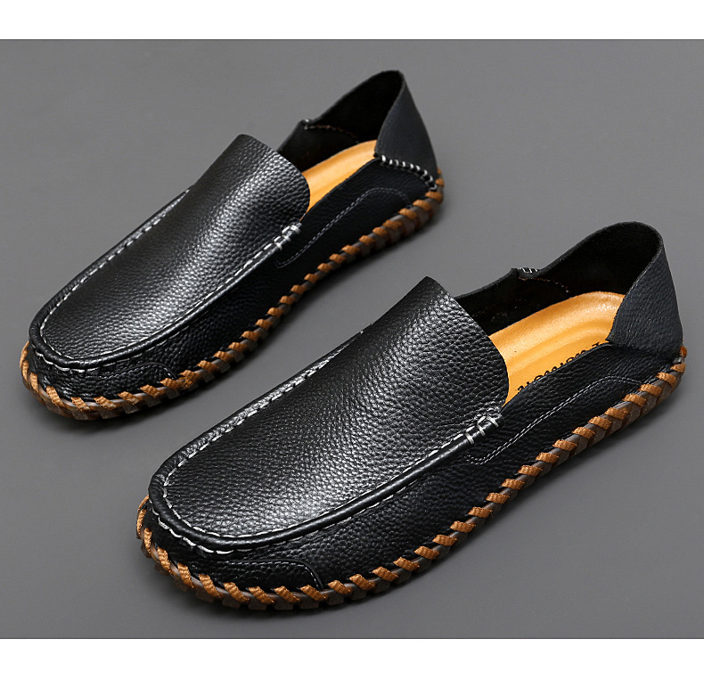 Large size handmade loafers with small outdoor driving shoes_voghion.com