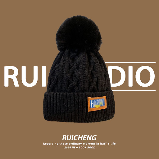 Knitted Beanie For Children Winter Hat With Thickened Fleece Lining_voghion.com