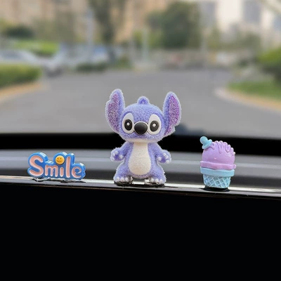 Car ornaments Decoration, Car-Mounted Stitch Display - purple-flocked-stitch-set-of-3