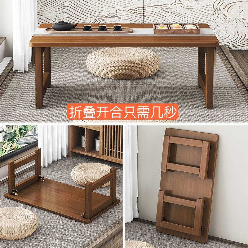Foldable Balcony Window Table Household Kang Table Tatami Table Balcony Bed Study Low Table Small Coffee Table