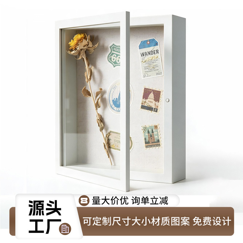 Cross-border wooden photo frame, three-dimensional hollow display frame, butterfly dried flower specimen photo frame, shadow box for home decoration Cross-border wooden photo frame, three-dimensional hollow display frame, butterfly dried flower specimen photo frame, shadow box for home decoration