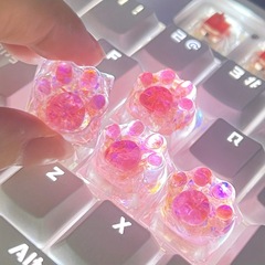 滴ゴムDIY樹脂パーソナライズ光透過かわいい猫がキーキャップをつかむ手作り星機械キーボードキーキャップ単一