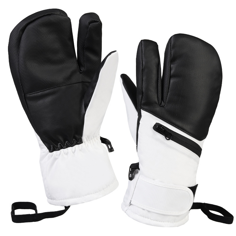 Invierno con bolsa impermeable, hombre y mujer, esquí de monopatín de invierno, calor, desgaste, ciclismo antideslizante, viento, frío, impermeable y guante de dedo