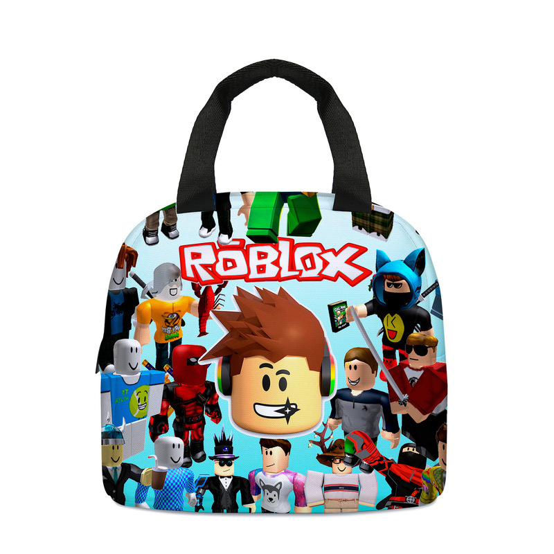 3D 新しい Roblox ROBLOX ランチバッグ小学生ランチボックスバッグ diy アイスバッグポリエステルプリント食事バッグ|undefined