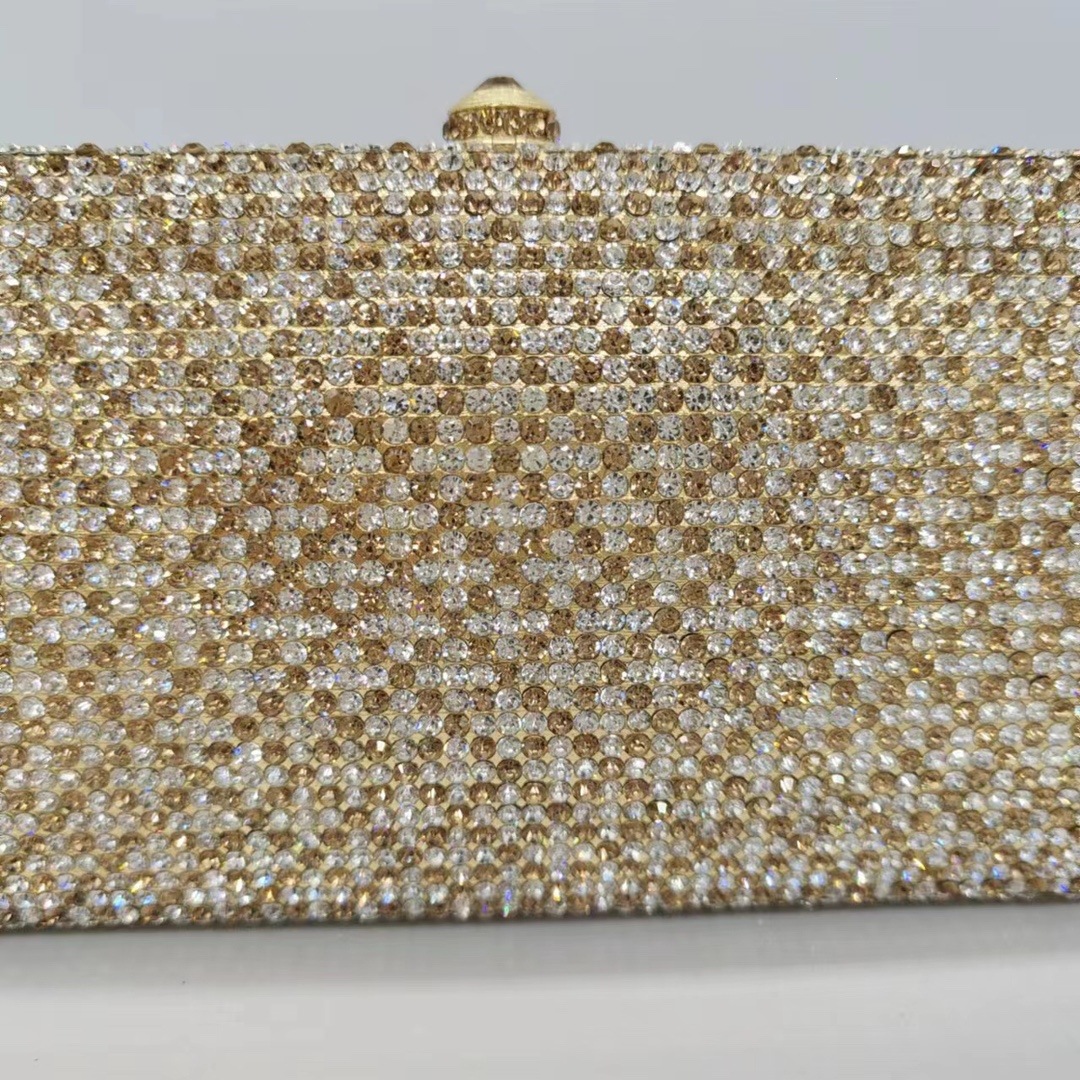Europa y los Estados Unidos nuevos diamantes bolsas de cena caja cuadrada cuadrada con diamantes llenos de mano bolsas de boda bolsas de cristal