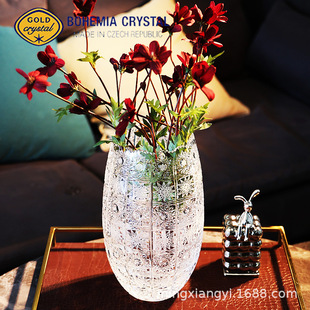 Czech Imported BOHEMIA Crystal Glass Light Luxury Housewarming Gift Household Living Room Flower Vase Decoration Ornaments