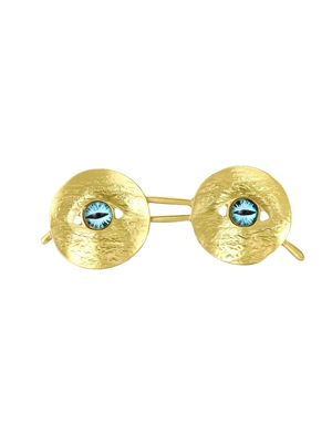 New Personalized Retro Alloy Enamel Glasses Brooch Simple and Creative Men's and Women's Suit Coat Corsage Jewelry Pin (Yaxa sancaqları) - gold-18k