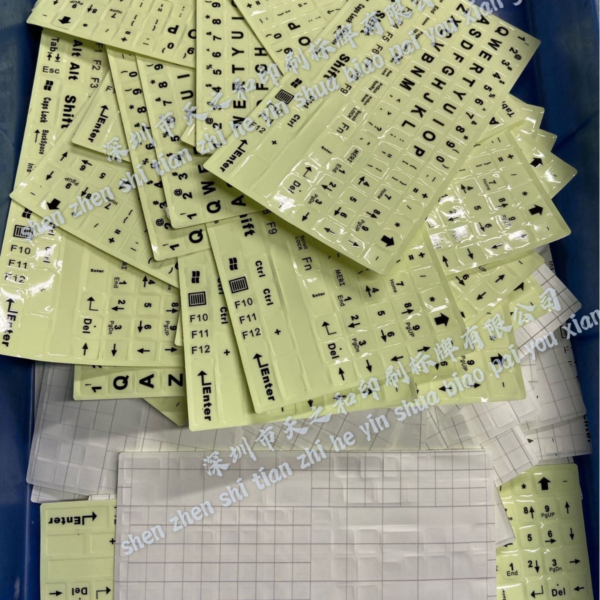 【天之和】多国语言键盘贴纸PVC夜光效果不干胶全键盘贴纸批发