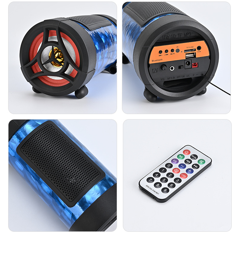 Beautiful and Stylish 4-Inch 12V Bluetooth Remote Control Subwoofer for Cars & Motorcycles & Electric Vehicles with Strong Bass Bluetooth Speaker