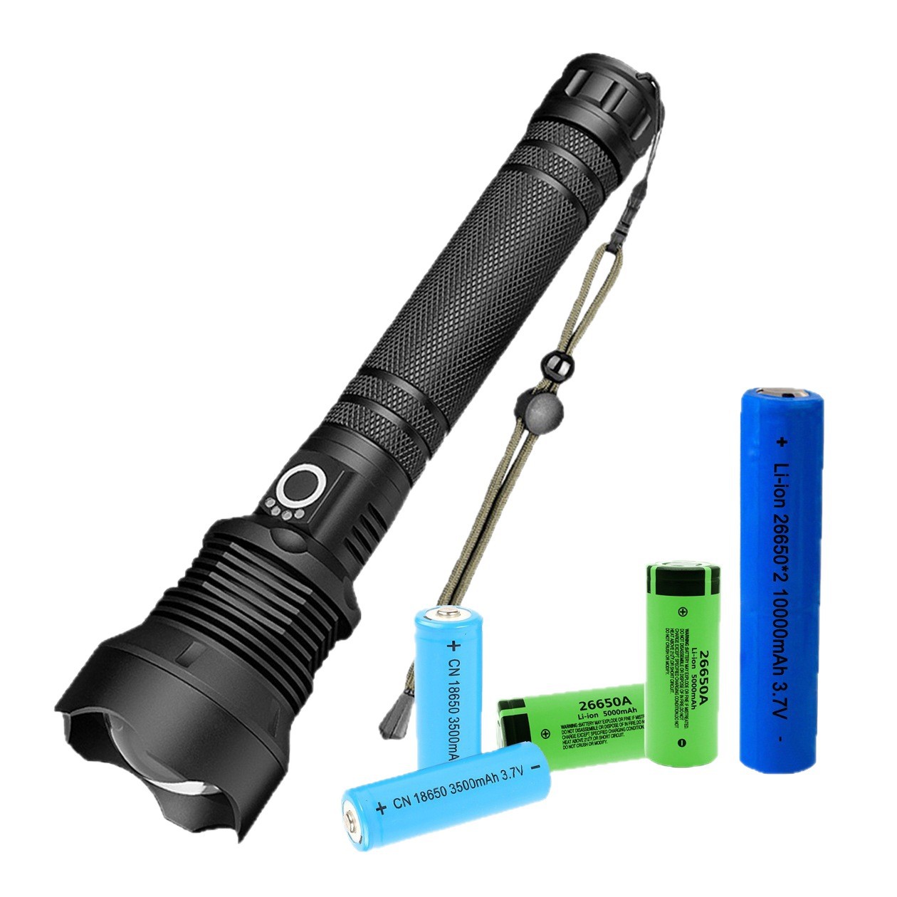 Lintera de luz brillante transfronteriza de aleación de aluminio carga linterna de emergencia al aire libre antorcha de patrulla de larga duración