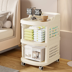 零食置物架嬰兒用品收納架小推車宿舍多層抽屜式玩貝架客廳可移動