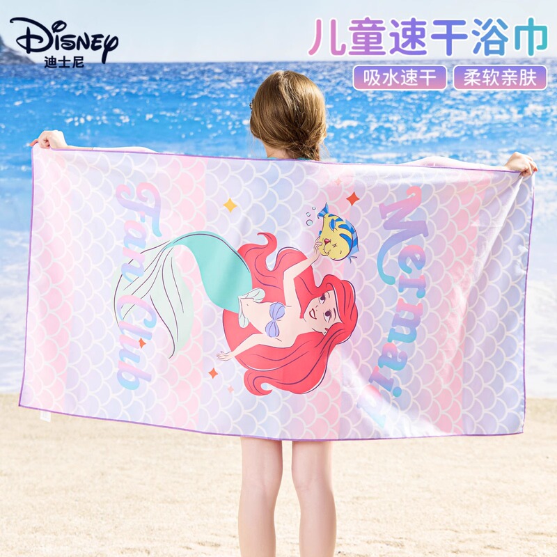 Disney New Bath Towel Kids Big Kids Beach Swimming Quick-drying 2025 Winter Girls Bath Warm Towel